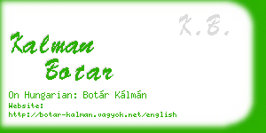 kalman botar business card